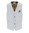 Bob Shop Striped Single-breasted Vest In Gray