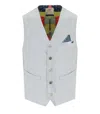 Bob Shop Striped Single-breasted Vest In Blue