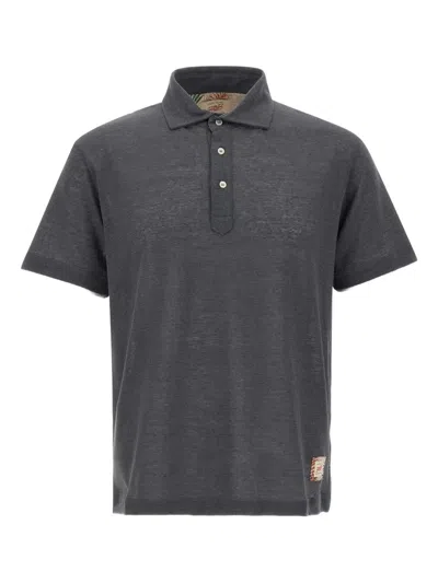 Bob Short-sleeved Buttoned Polo Shirt In Gray