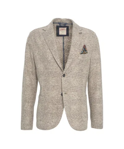 Bob Single-button Beige Blazer With Tailored Fit In Gray