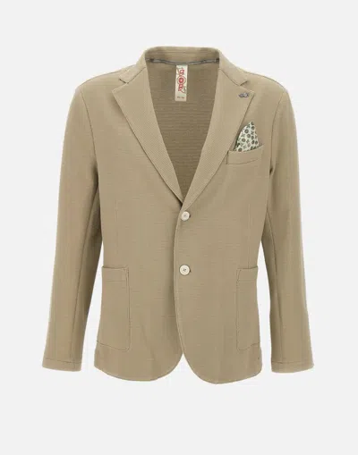 Bob Slim Fit Cotton Blazer In Beige
