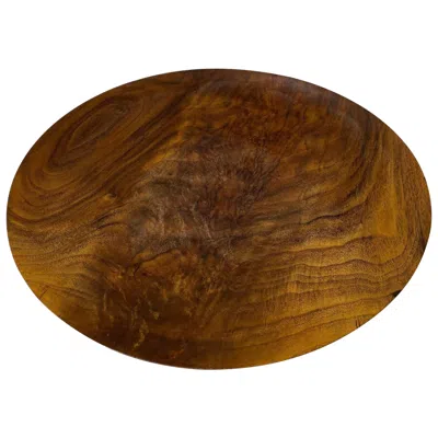 Pre-owned Bob Stocksdale Signed Mid-century Modern Turned Walnut Wood Charger Platter In Brown
