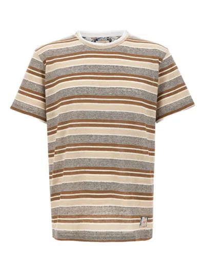 Bob Striped-pattern T-shirt In Brown