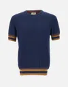 Bob Collin Unica Stripe-detailed Sweater In Blue