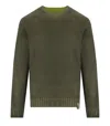 Bob Bart Military Orange Reversible Crewneck Pullover In Green