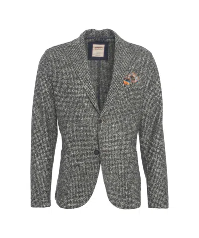 Bob Tailored Blazer With Checkered Pattern And Elegant Detailing In Gray