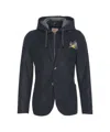 Bob Tailored Blazer With Hood And Colorful Pocket Square In Black