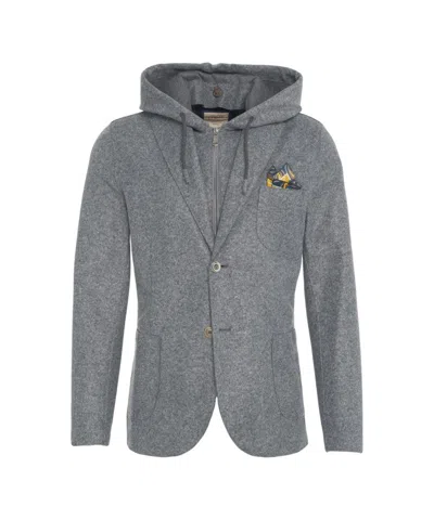 Bob Tailored Medium Grey Blazer With Hood In Gray