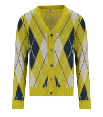 BOB BOB TAYLOR ACID GREEN DIAMOND CARDIGAN