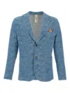 Bob Textured Button-up Blazer In Blue