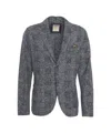 Bob Textured Grey Single-breasted Blazer With Tailored Fit In Gray