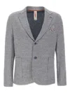 Bob Textured-weave Peaked-lapels Blazer In Blue