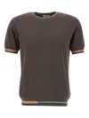 Bob Willis Striped-trim T-shirt In Brown
