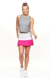 Bobbe Active Baseline Color Block Skirt In Pink