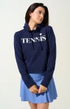 Bobbe Active Courtside Cropped Fleece Hoodie In Blue