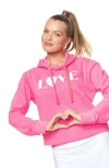 Bobbe Active Courtside Cropped Fleece Hoodie In Pink