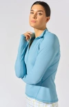 Bobbe Active Grace 1/2-zip Long Sleeve Top In Blue