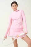 Bobbe Active Grace 1/2-zip Long Sleeve Top In Pink