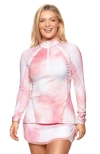 Bobbe Active Grace 1/2-zip Long Sleeve Top In Pink