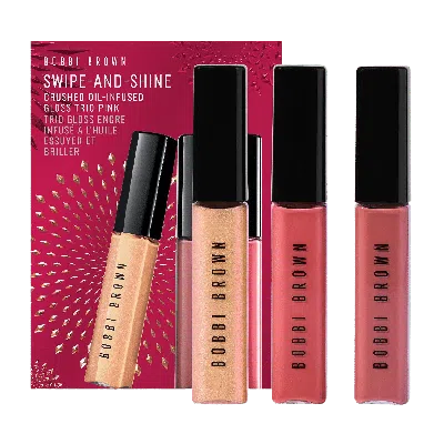 Bobbi Brown Crushed Oil-infused Hydrating Lip Gloss Trio Set Pink (limited Edition) In White