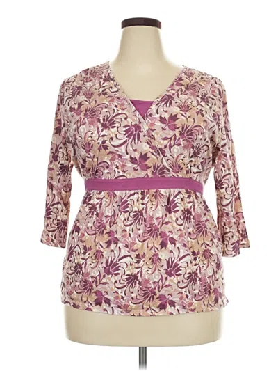 Pre-owned Bobbie Brooks 3/4 Sleeve Blouse In Purple