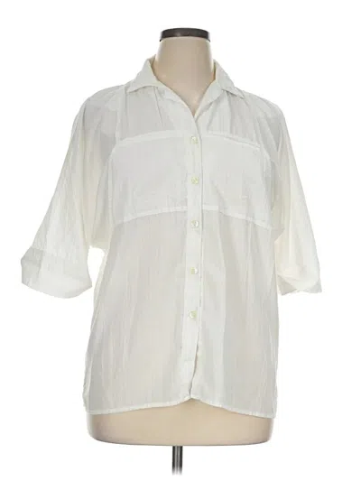 Pre-owned Bobbie Brooks 3/4 Sleeve Button Down Shirt In Ivory
