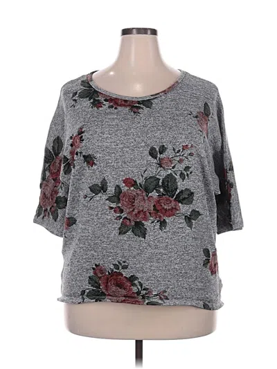 Pre-owned Bobbie Brooks 3/4 Sleeve Top Gray Scoop Neck Tops