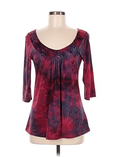 Pre-owned Bobbie Brooks 3/4 Sleeve Top Purple Scoop Neck Tops