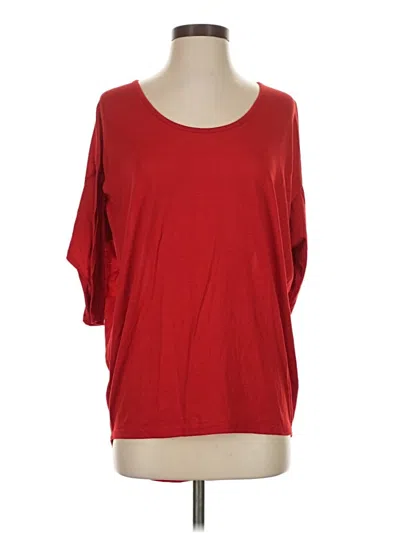 Pre-owned Bobbie Brooks 3/4 Sleeve Top Red Scoop Neck Tops