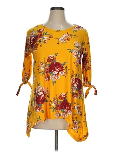 Pre-owned Bobbie Brooks 3/4 Sleeve T-shirt In Yellow