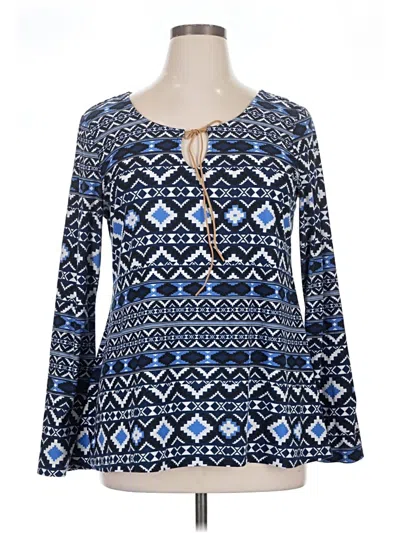 Pre-owned Bobbie Brooks Long Sleeve Blouse In Blue