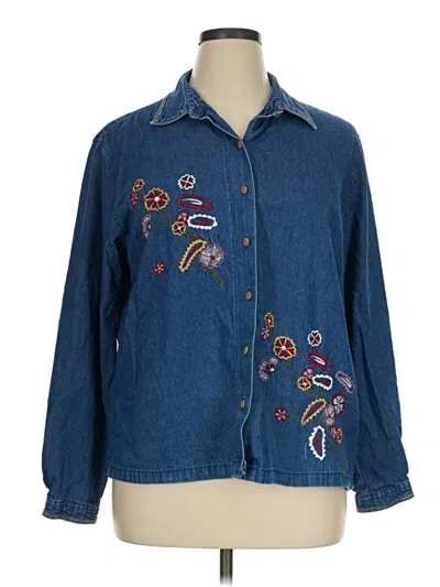 Pre-owned Bobbie Brooks Long Sleeve Blouse In Blue