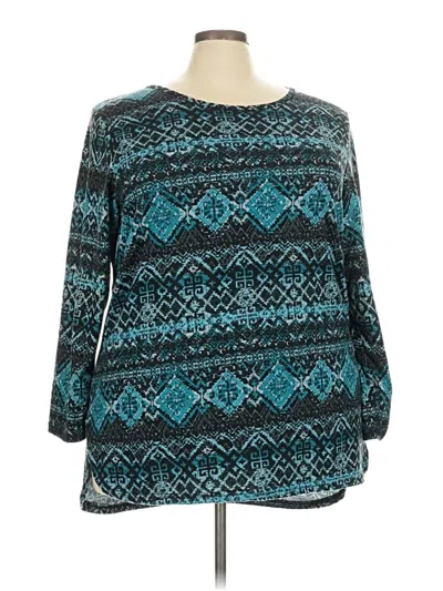 Pre-owned Bobbie Brooks Long Sleeve Blouse In Teal