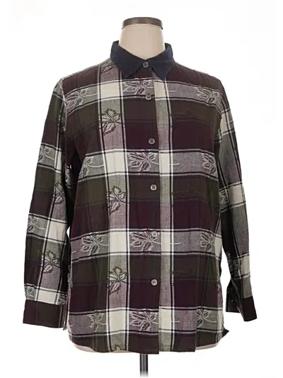 Pre-owned Bobbie Brooks Long Sleeve Button Down Shirt In Burgundy