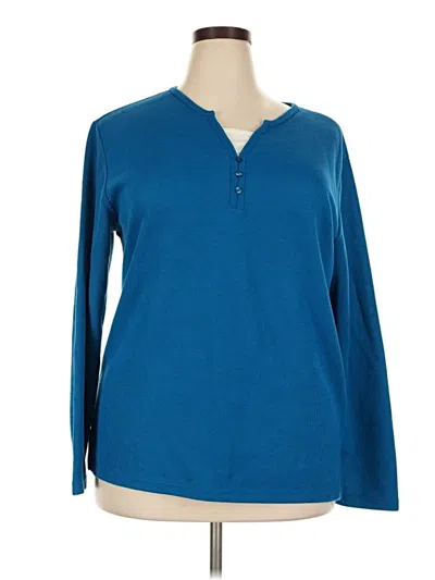 Pre-owned Bobbie Brooks Long Sleeve Polo Shirt In Blue