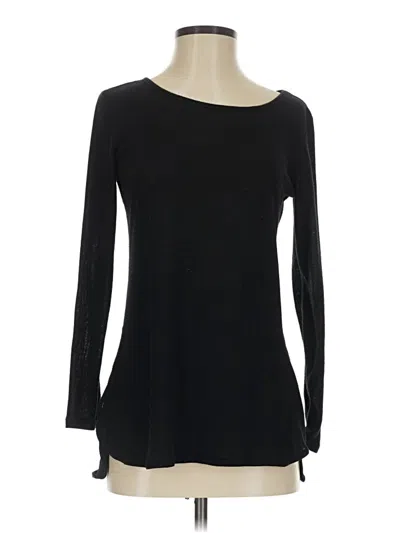 Pre-owned Bobbie Brooks Long Sleeve Top Black Boatneck Tops