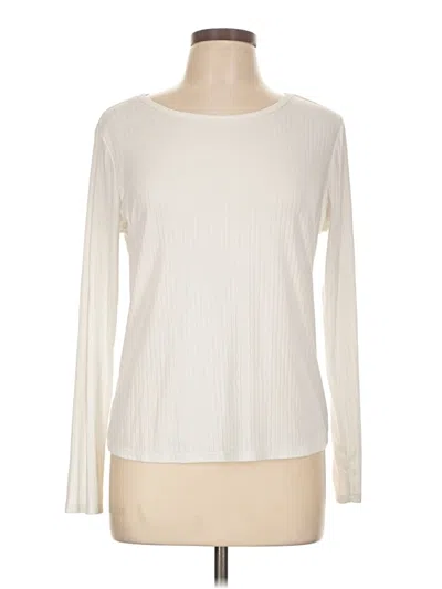 Pre-owned Bobbie Brooks Long Sleeve Top Ivory Crew Neck Tops