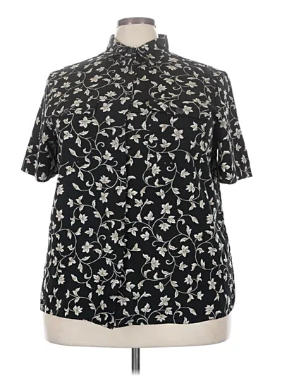 Pre-owned Bobbie Brooks Short Sleeve Blouse In Black