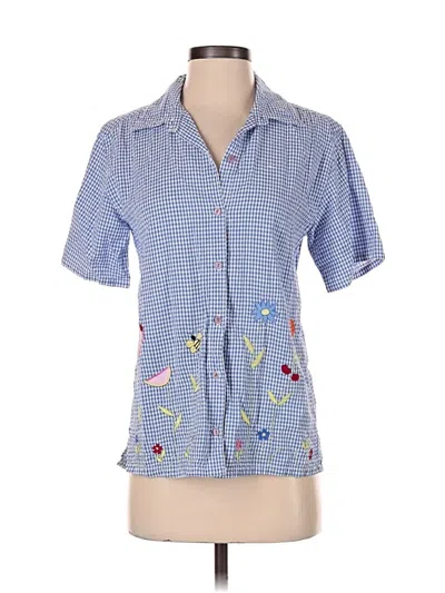 Pre-owned Bobbie Brooks Short Sleeve Blouse In Blue