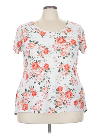 Pre-owned Bobbie Brooks Short Sleeve Blouse In White