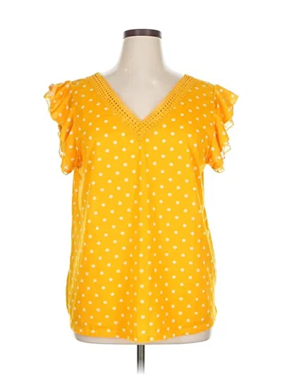 Pre-owned Bobbie Brooks Short Sleeve Blouse In Yellow