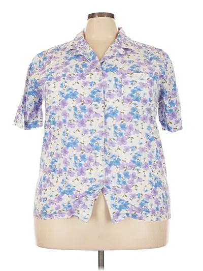 Pre-owned Bobbie Brooks Short Sleeve Button Down Shirt In Purple