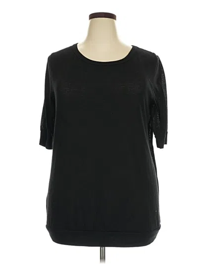 Pre-owned Bobbie Brooks Short Sleeve Top Black Crew Neck Tops