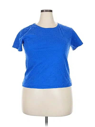 Pre-owned Bobbie Brooks Short Sleeve Top Blue Crew Neck Tops