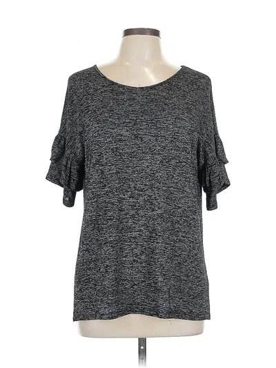 Pre-owned Bobbie Brooks Short Sleeve Top Gray Cold Shoulder Neckline Tops