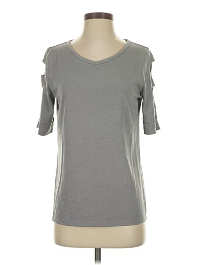 Pre-owned Bobbie Brooks Short Sleeve Top Gray Cold Shoulder Neckline Tops