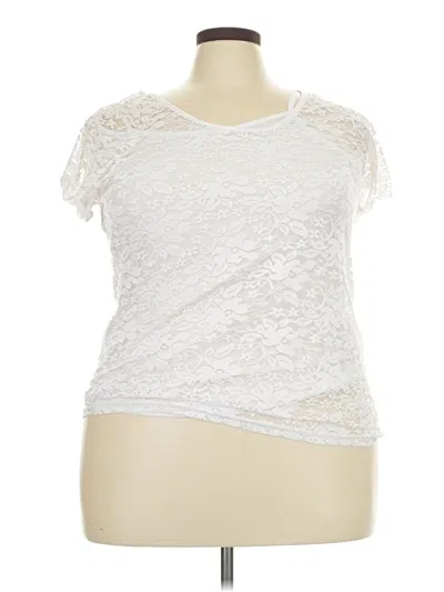 Pre-owned Bobbie Brooks Short Sleeve Top Ivory Sweetheart Neckline Tops