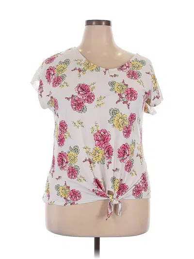 Pre-owned Bobbie Brooks Short Sleeve Top Pink Sweetheart Neckline Tops