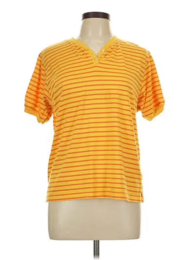 Pre-owned Bobbie Brooks Short Sleeve Top Yellow V-neck Tops