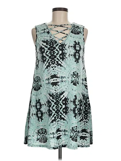 Pre-owned Bobbie Brooks Sleeveless Top Teal Halter Neckline Tops In Blue